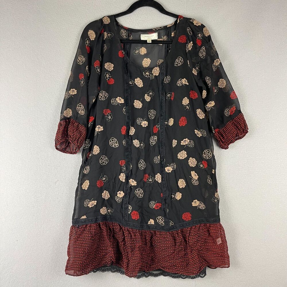 Anthropologie Moulinette Soeurs Dress Medium Floral Silk Whimsigoth Fairy Witchy